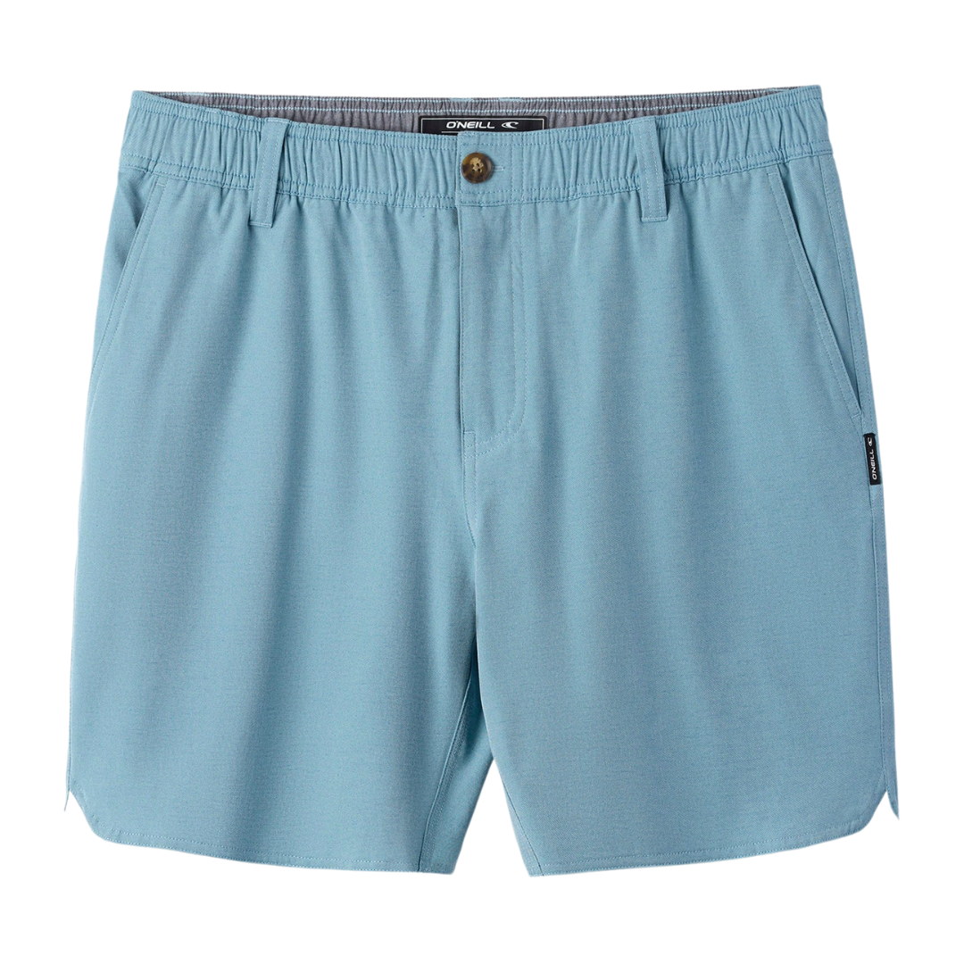 O'NEILL RESERVE LIGHT CHECK SCALLOP ELASTIC WAIST 18" SHORT