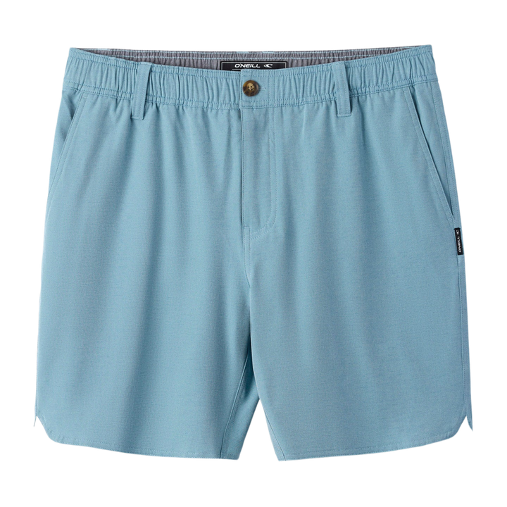 O'NEILL RESERVE LIGHT CHECK SCALLOP ELASTIC WAIST 18" SHORT