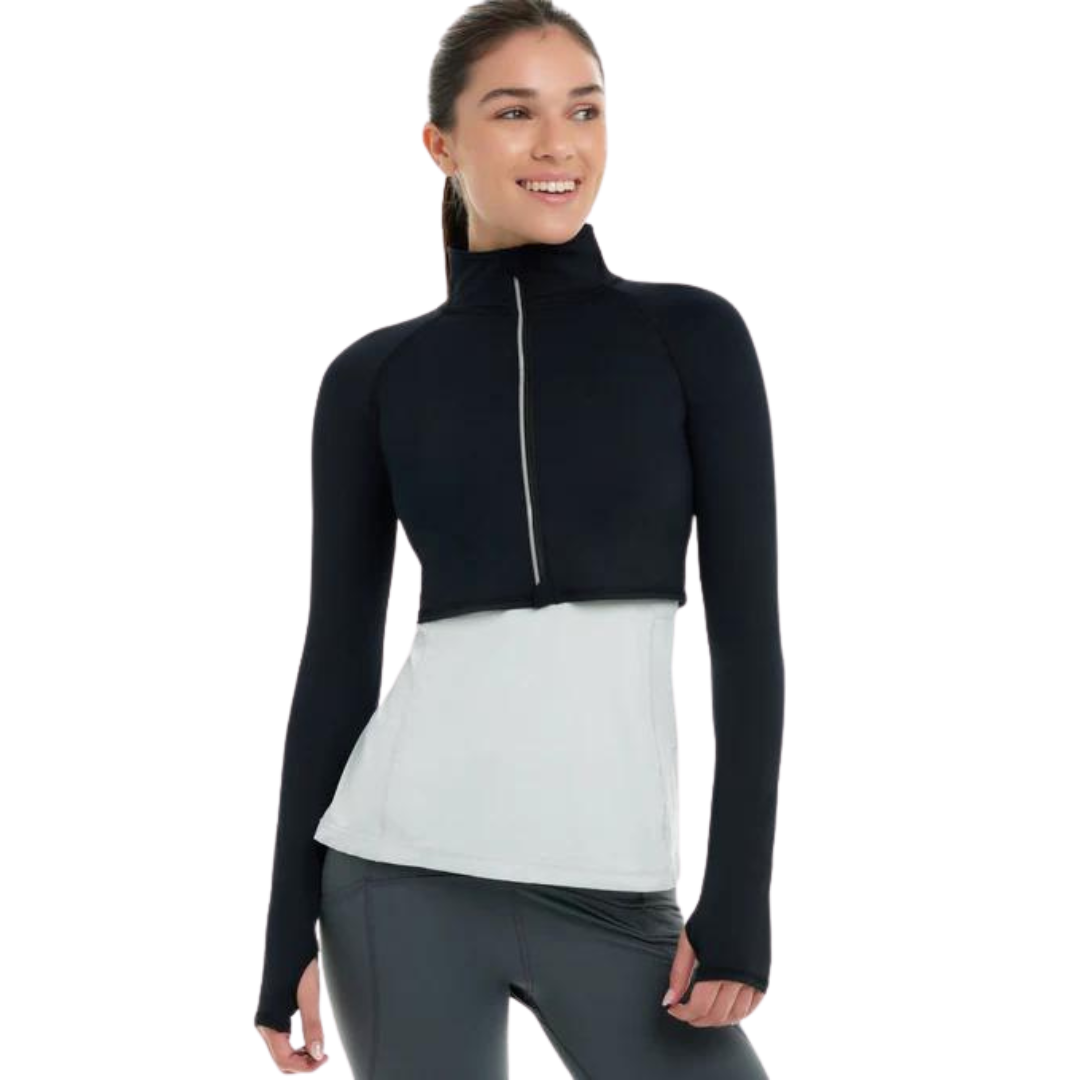 BLOQUV FULL ZIP CROP TOP