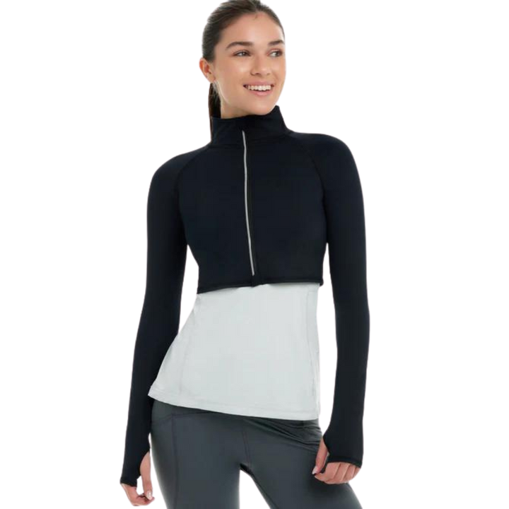 BLOQUV FULL ZIP CROP TOP