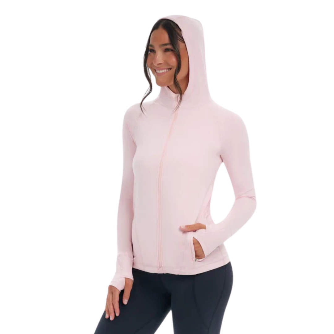 BLOQUV FULL ZIP HOODIE JACKET - TICKLE ME PINK