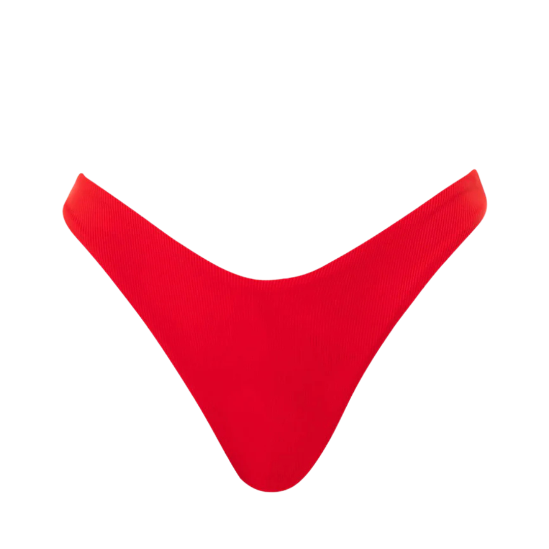 MAAJI - SCARLET RED SPLENDOUR HIGH LEG BIKINI BOTTOM