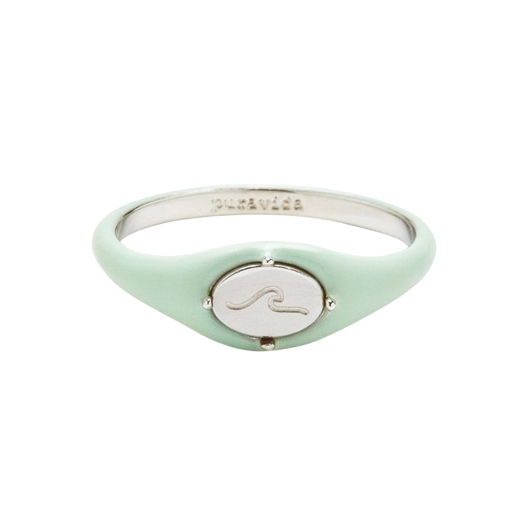 PURA VIDA WAVE ENAMEL DECAL RING