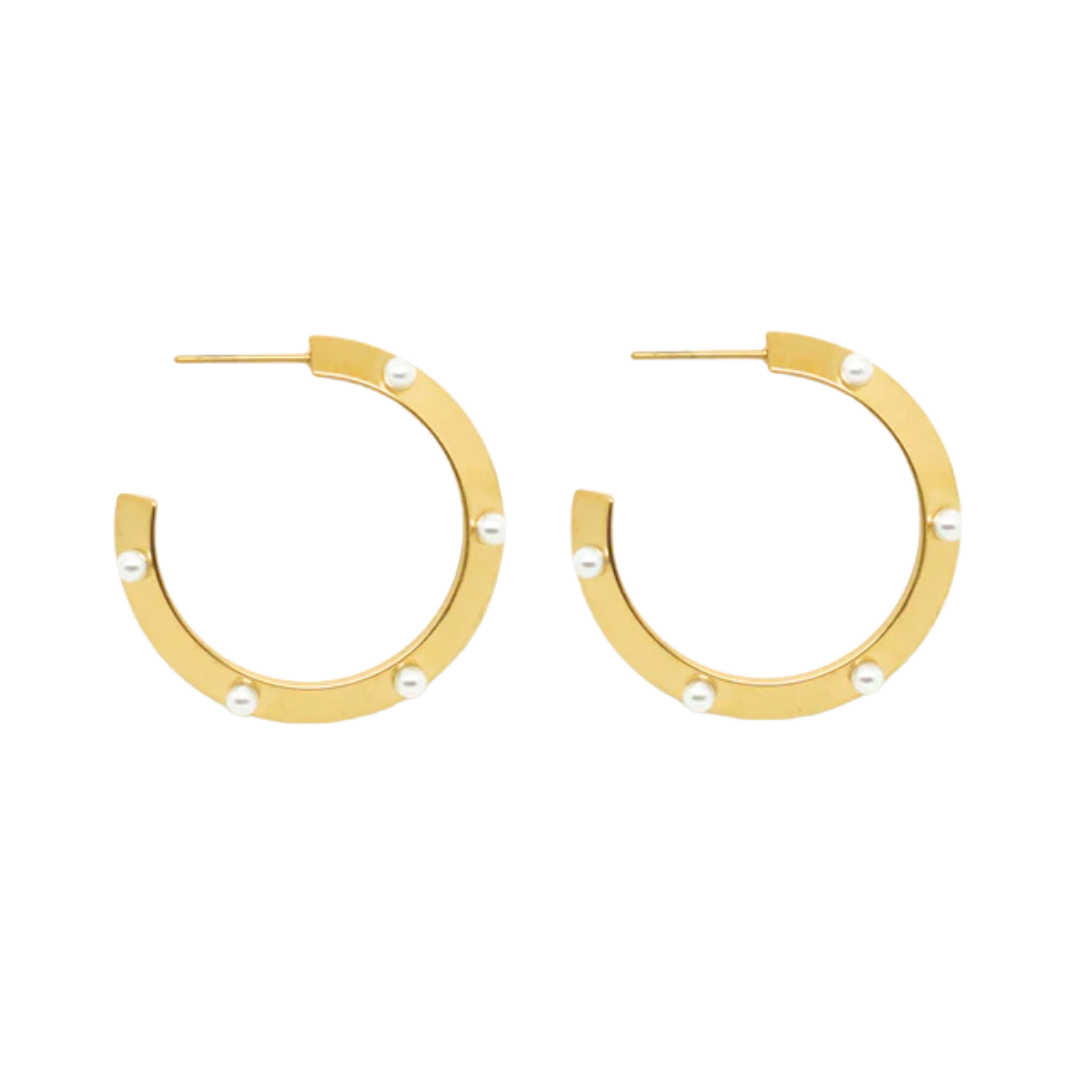 SALTY CALI DREAM HOOPS PEAR STUDDED