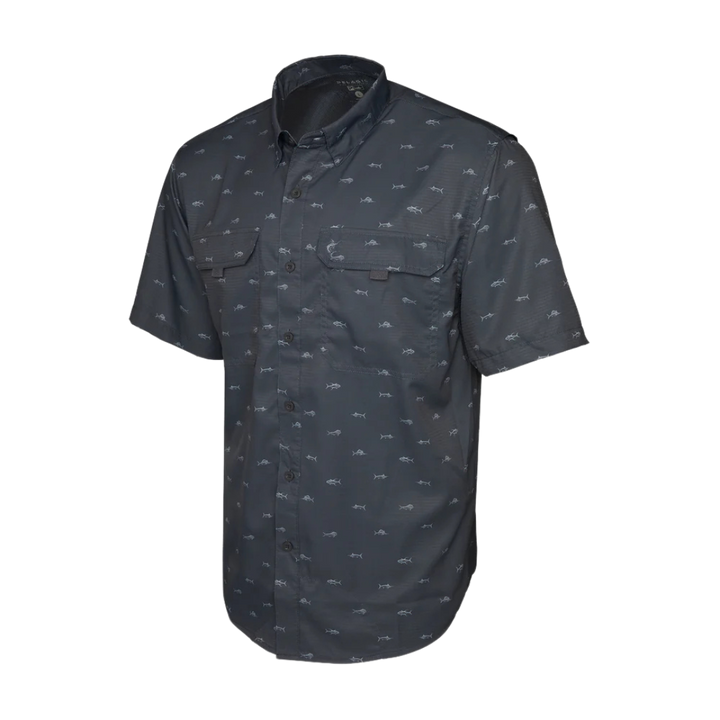 PELAGIC KEYS SS FISHING SHIRT TINY FISH GRAPHITE