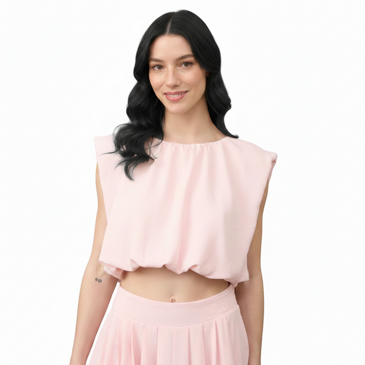 BLU PEPPER BUBBLE HEM TOP