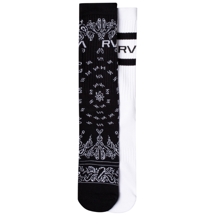 RVCA BANDANA CREW SOCKS 2 PACK