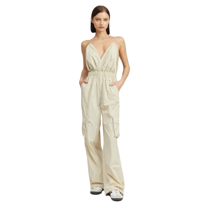 EMORY PARK SPAGHETTI STRAP CARGO JUMPSUIT