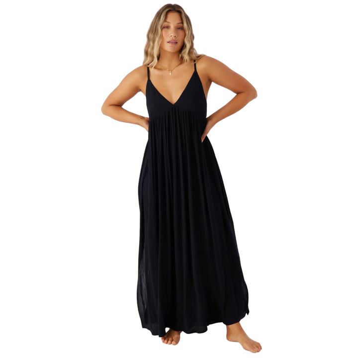 O'NEILL SALTWATER SOLIDS MEL MAXI COVER-UP - BLACK