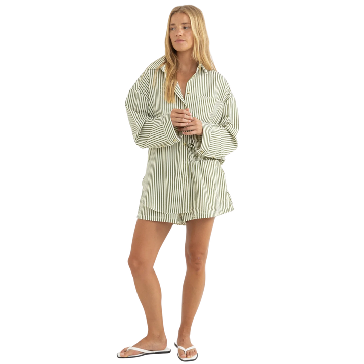 RHYTHM COVE STRIPE BUTTON UP