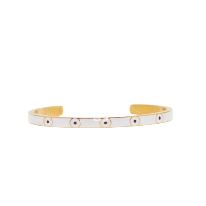 SALTY CALI - EVIL EYE BANGLE WHITE