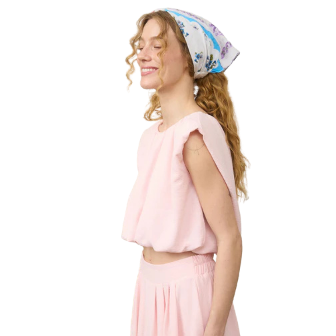 BLU PEPPER BUBBLE HEM TOP