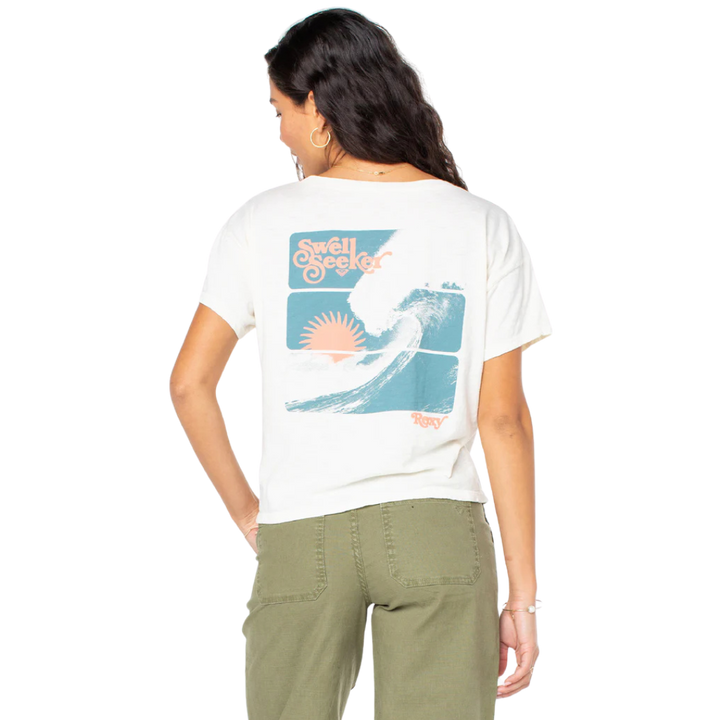 ROXY SWELL SEEKER T-SHIRT - EGRET