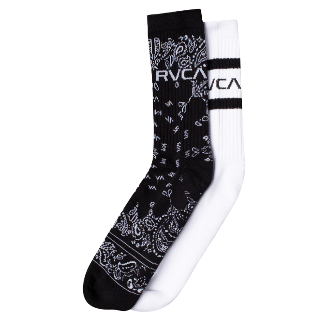 RVCA BANDANA CREW SOCKS 2 PACK