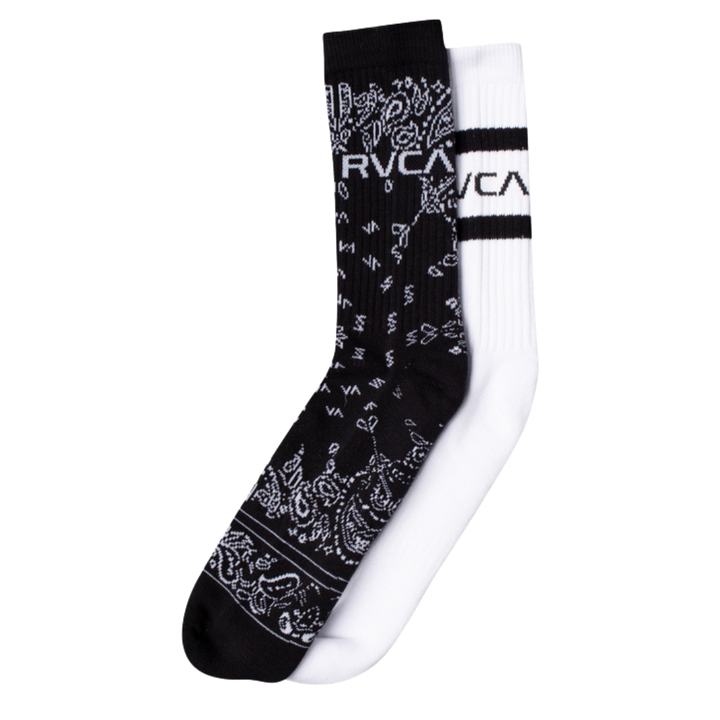 RVCA BANDANA CREW SOCKS 2 PACK