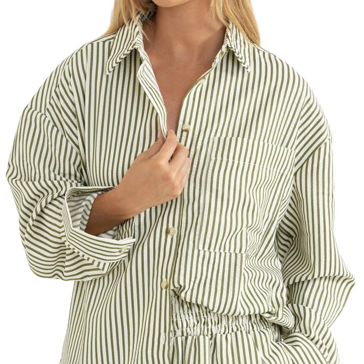 RHYTHM COVE STRIPE BUTTON UP