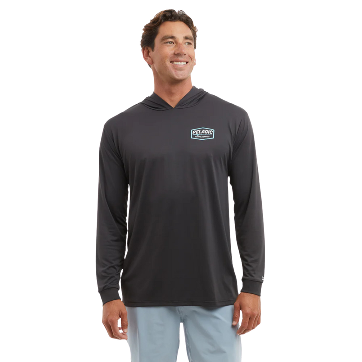 PELAGIC AQUATEK HOODED RASHGUARD - SPINNER BLACK