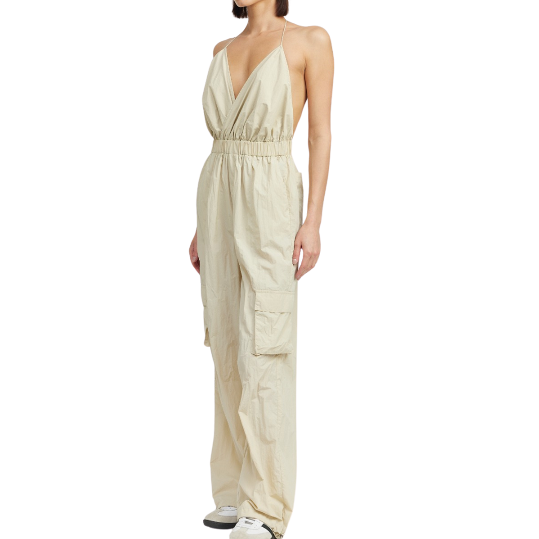 EMORY PARK SPAGHETTI STRAP CARGO JUMPSUIT