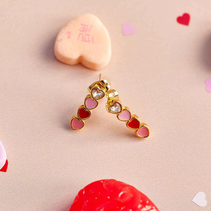 PURA VIDA SMITTEN ENAMEL HEART DROP EARRINGS