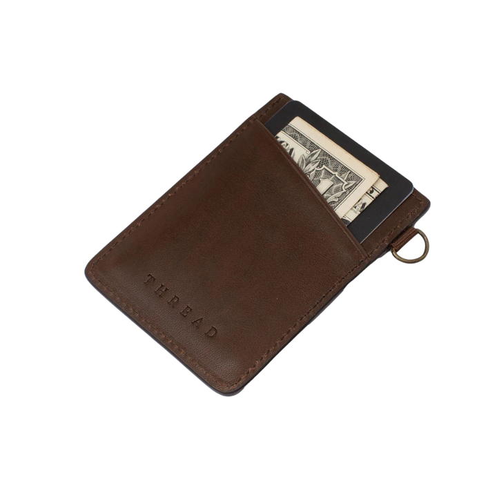 THREAD VERTICAL WALLET - CHOCOLATE