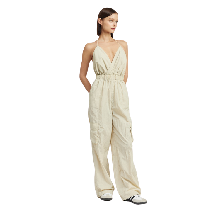 EMORY PARK SPAGHETTI STRAP CARGO JUMPSUIT