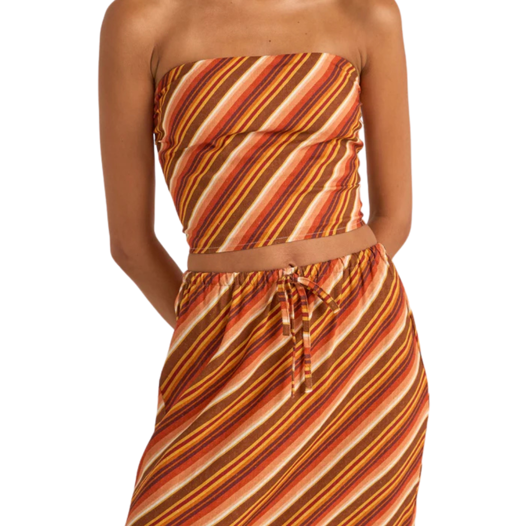 RHYTHM CHICA STRIPE STRAPLESS TOP