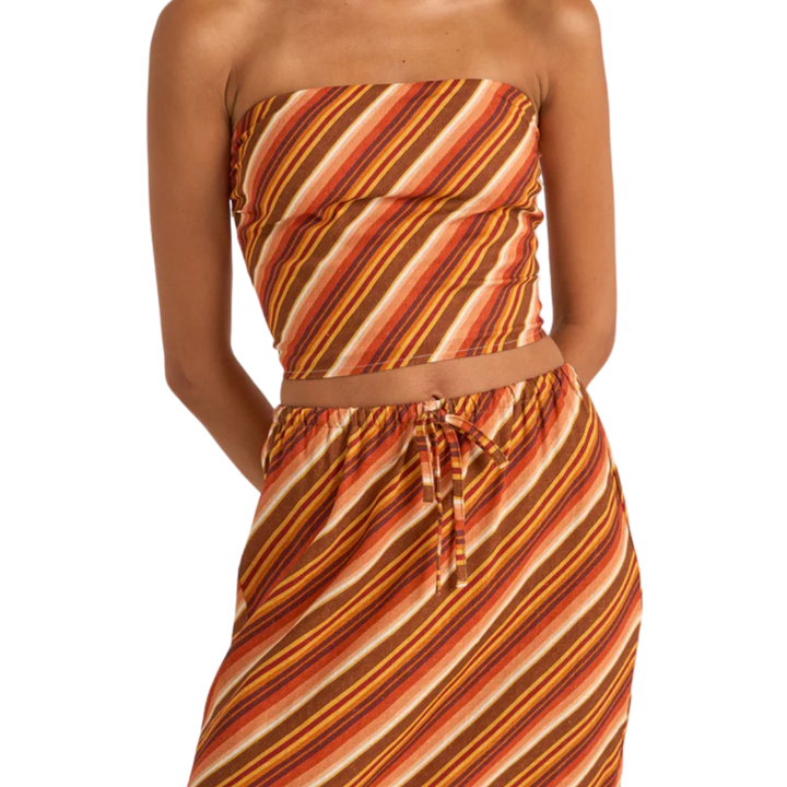 RHYTHM CHICA STRIPE STRAPLESS TOP