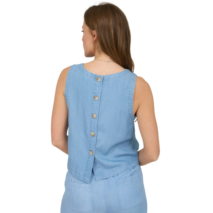 BLU PEPPER BACK BUTTON TOP