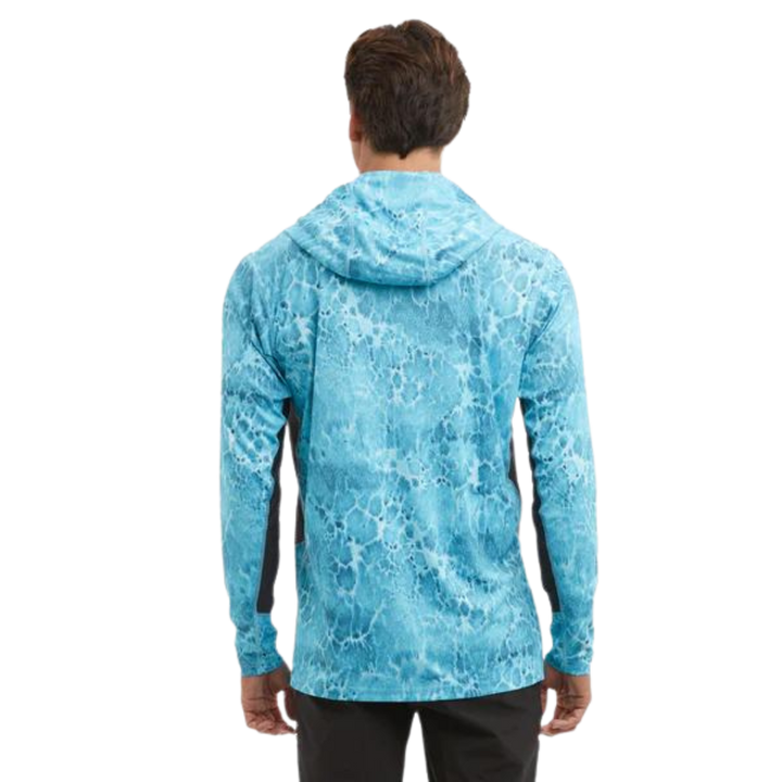 PELAGIC VAPORTEK HOODED RASHGUARD - PROP WASH TAHITI BLUE