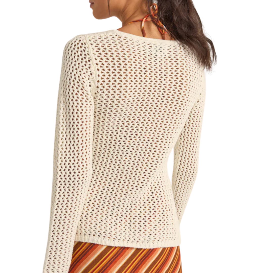 RHYTHM SEASHELL LONG SLEEVE TIE FRONT TOP