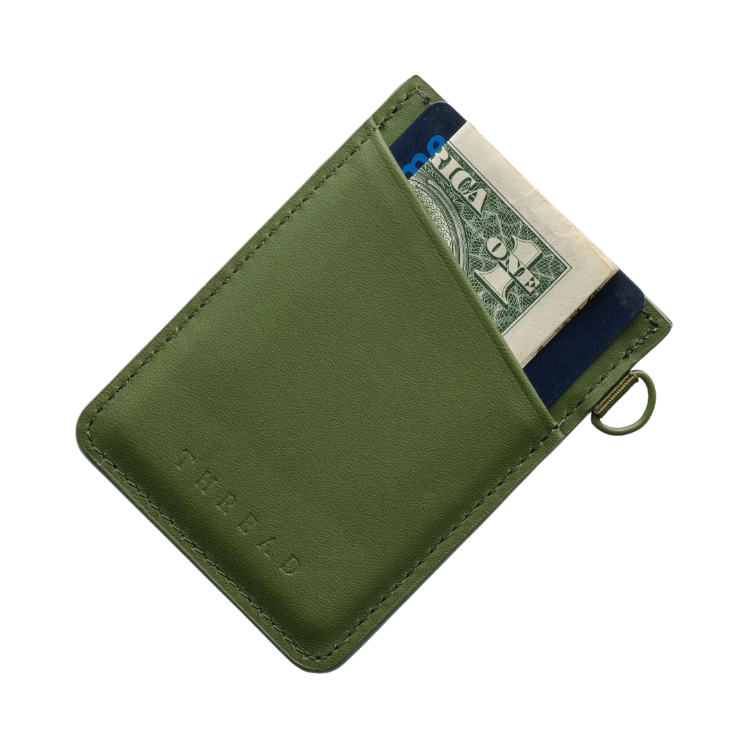 THREAD VERTICAL WALLET - OLIVE