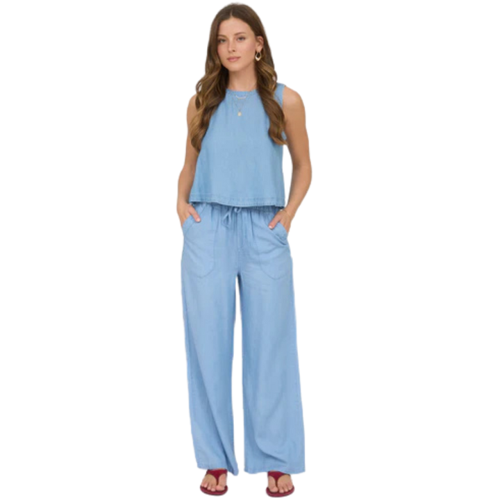 BLU PEPPER DRAWSTRING WIDE LEG PANT