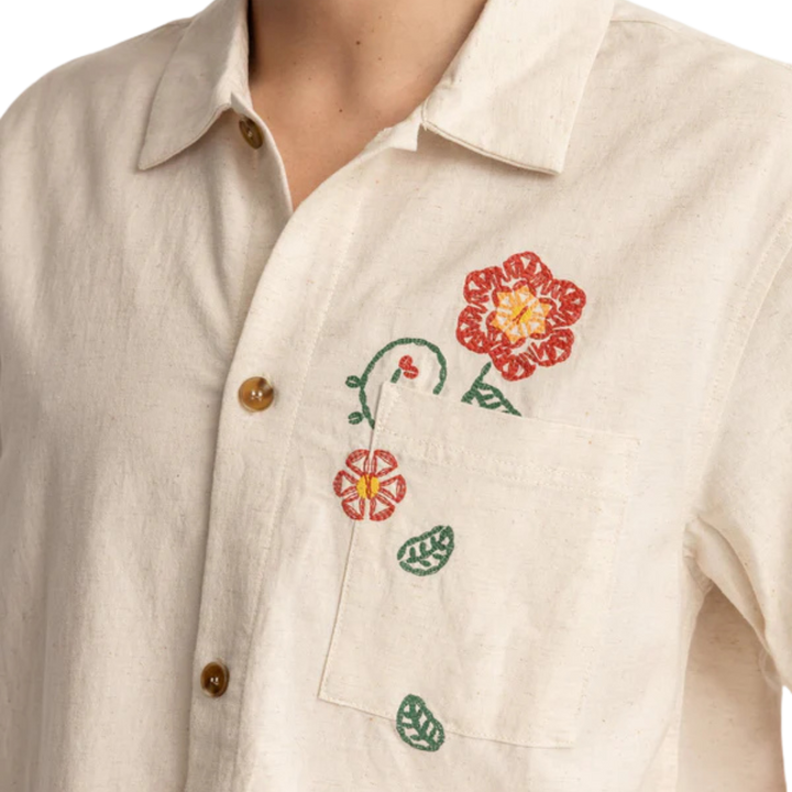 RHYTM FLOWER EMBROIDERY SS SHIRT