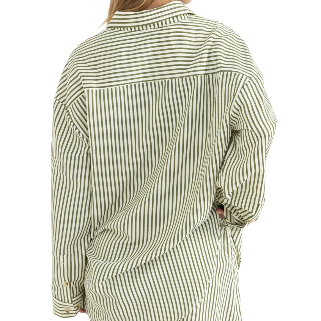 RHYTHM COVE STRIPE BUTTON UP