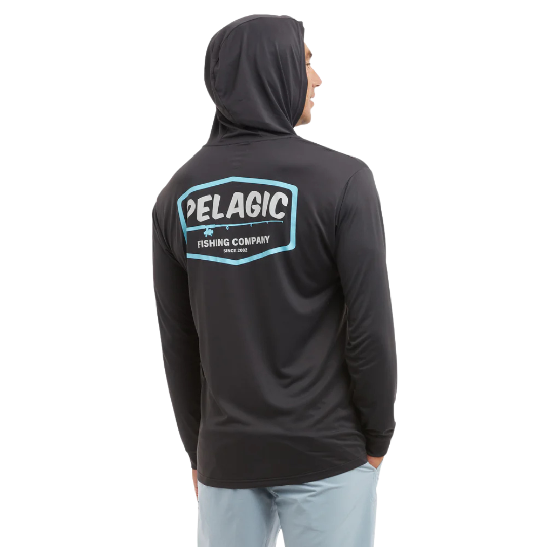 PELAGIC AQUATEK HOODED RASHGUARD - SPINNER BLACK