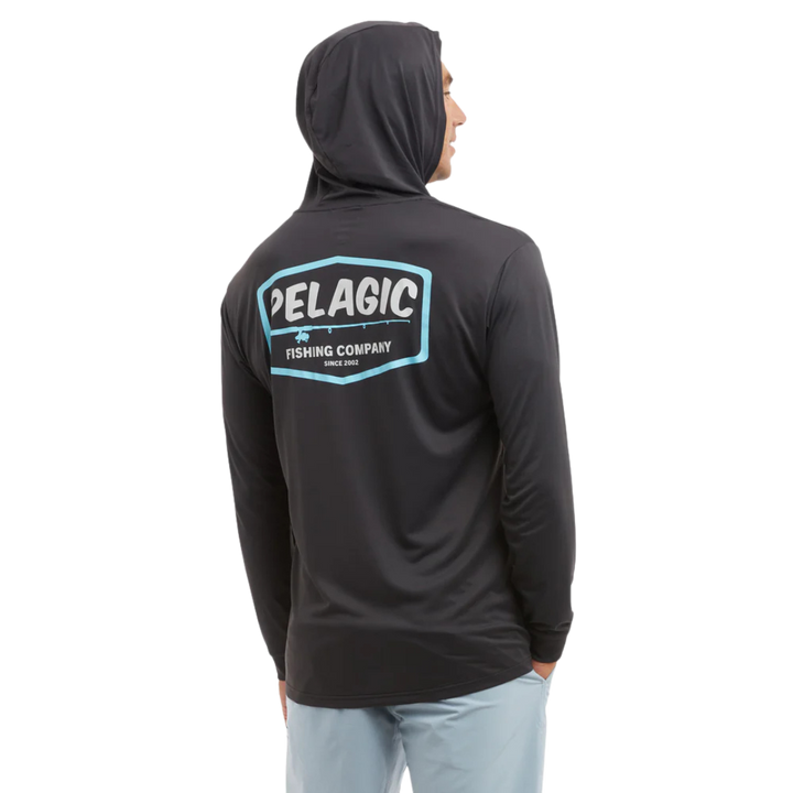 PELAGIC AQUATEK HOODED RASHGUARD - SPINNER BLACK