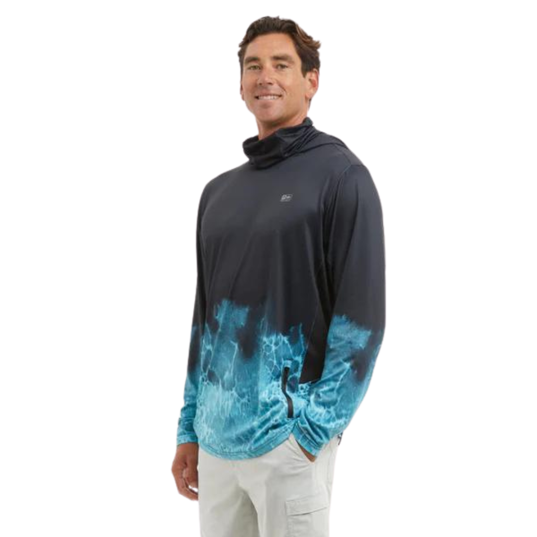 PELAGIC EXO-TECH RASHGUARD - PROP WASH TAHITI BLUE