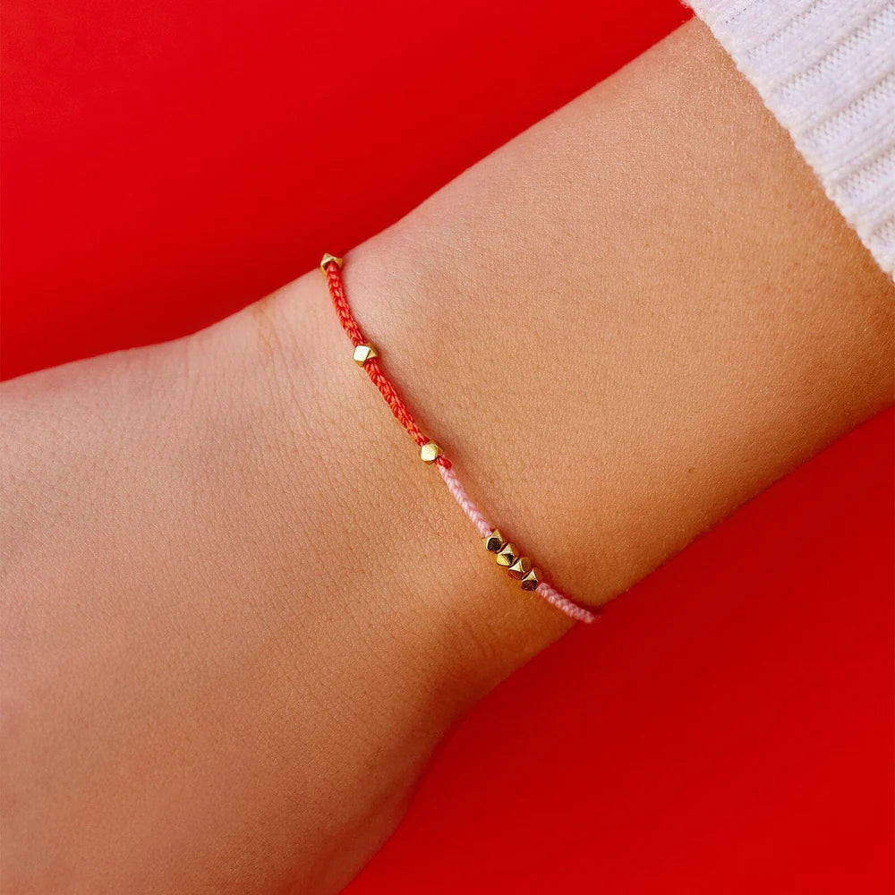 PURA VIDA PINK & RED DAINTY BRACELET