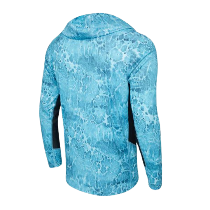 PELAGIC VAPORTEK HOODED RASHGUARD - PROP WASH TAHITI BLUE