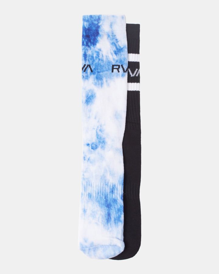 RVCA TIE DYE CREW SOCKS 2 PACK