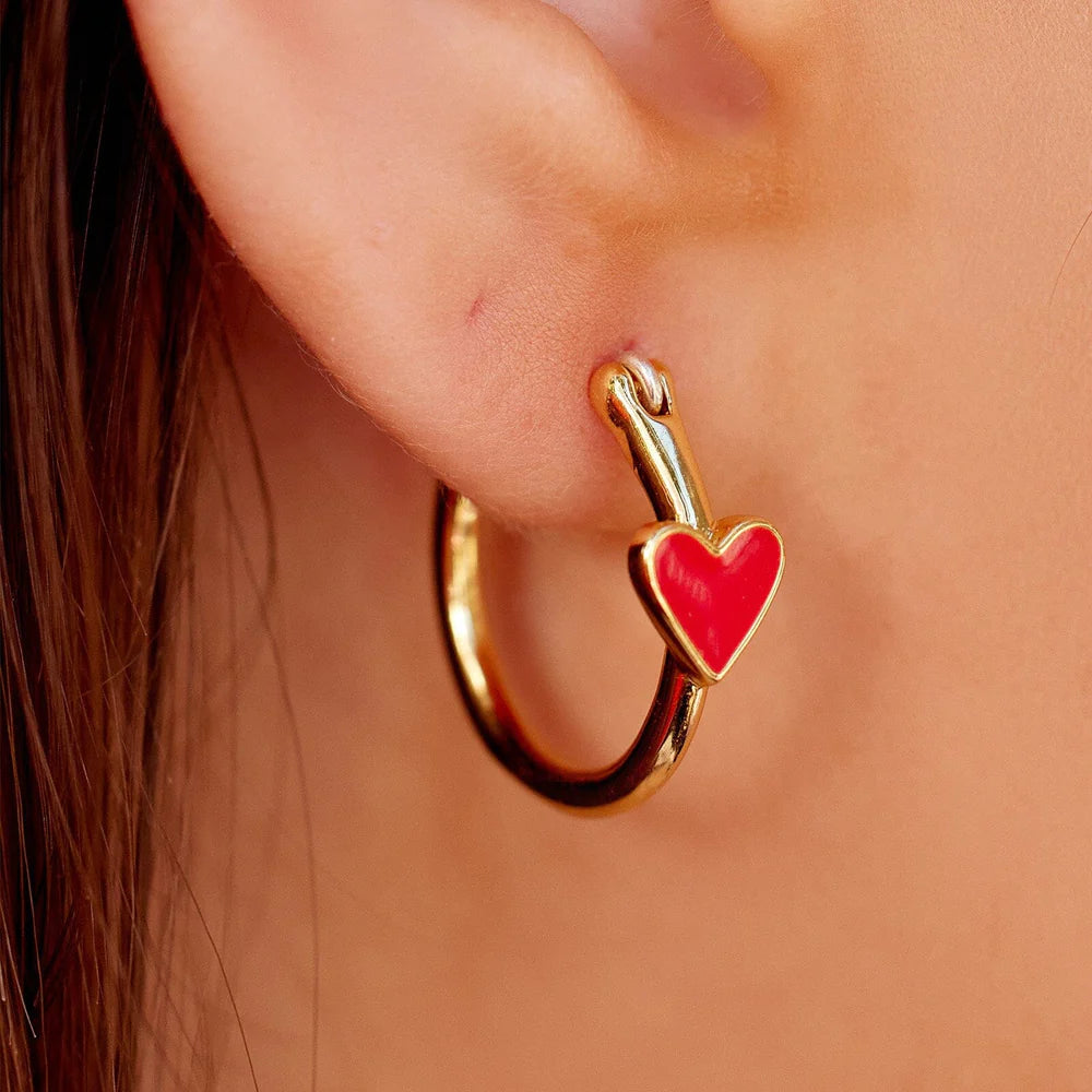 PURA VIDA HEART HOOP EARRINGS