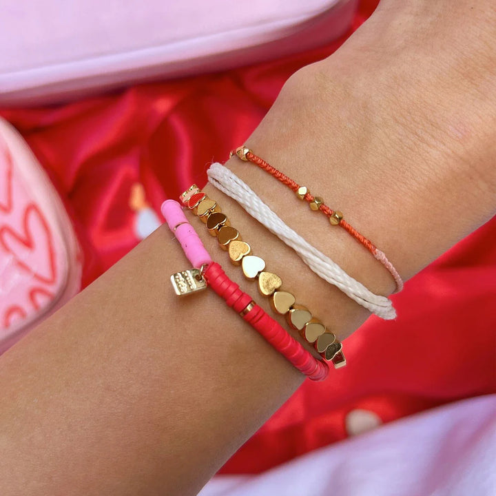 PURA VIDA PINK & RED DAINTY BRACELET