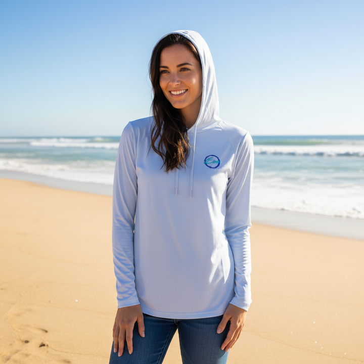 BLUE SYNC HOODED RASHGUARD
