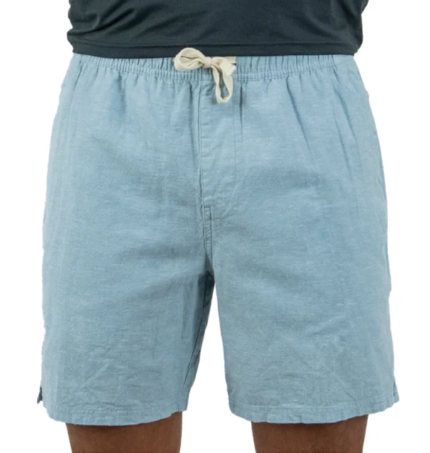 BLUE CHUNS ELASTIC LINEN SHORT
