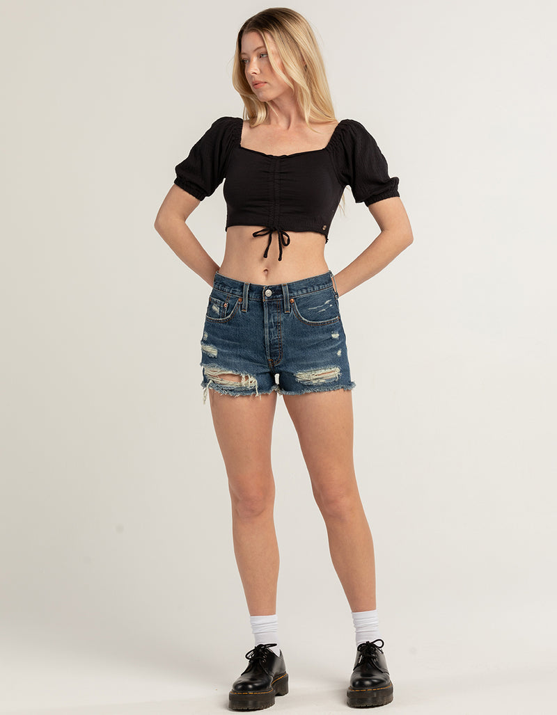 ROXY FLIRTY WALK RUCHED CROP TOP