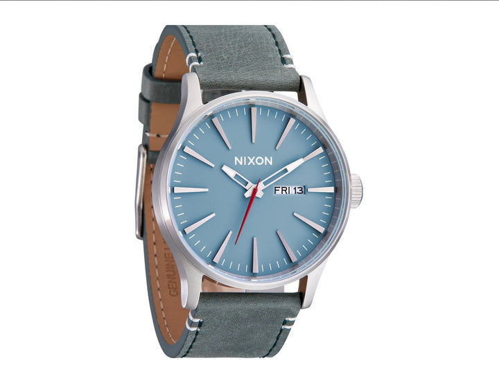 NIXON SENTRY LEATHER DUSTY BLUE