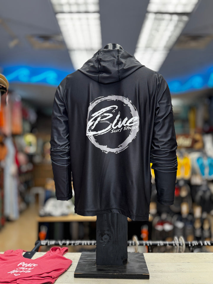 BLUE ULTRA BREATH RASHGUARD - SOLID BLACK