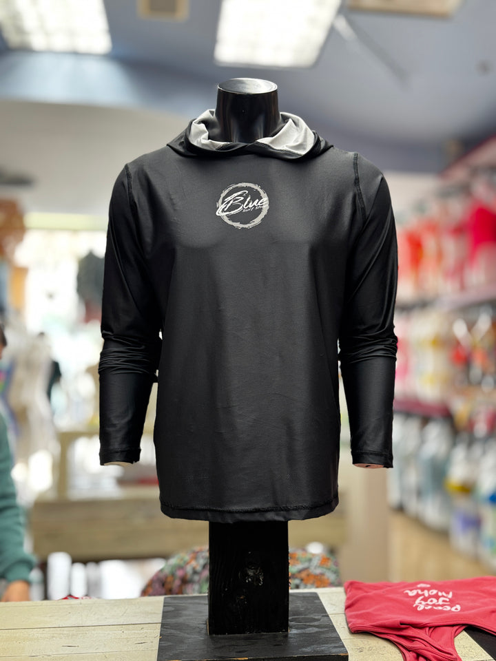 BLUE ULTRA BREATH RASHGUARD - SOLID BLACK