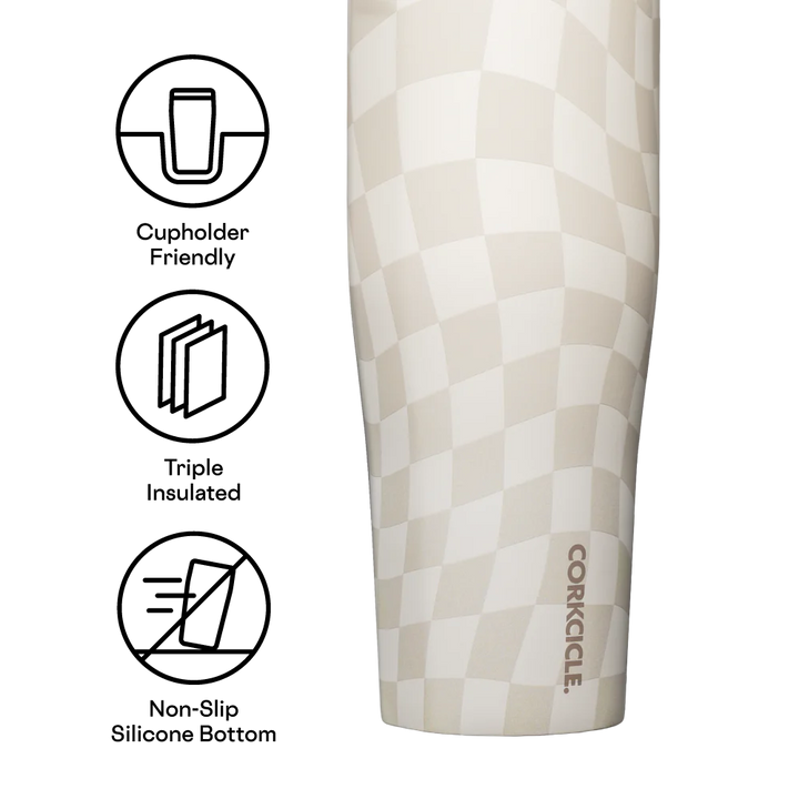 CORKCICLE GO CUP XL - 30OZ WAVY CHECKERBOARD